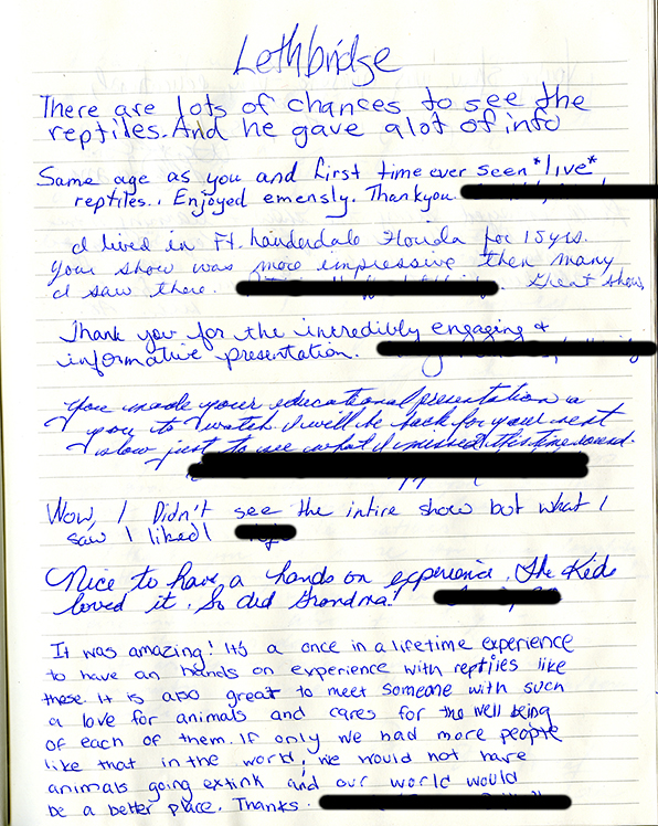 testimonial for reptile adventures